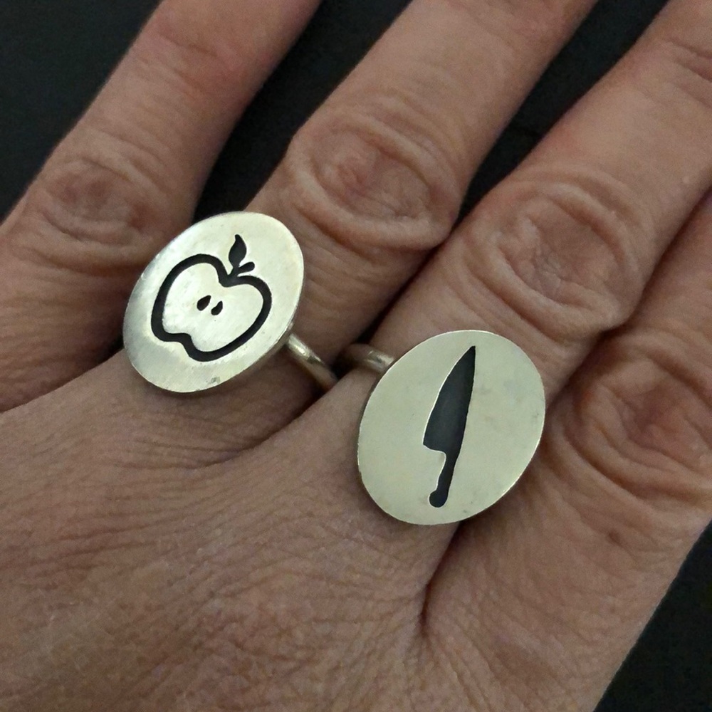 Silver handmade in San Francisco rings Sz 5
